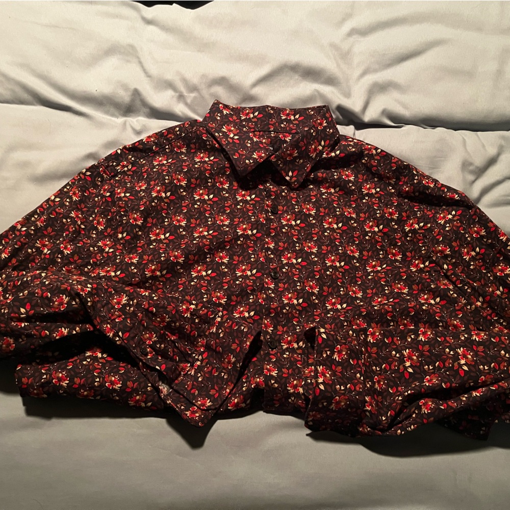 Express Floral shirt in Red and Black